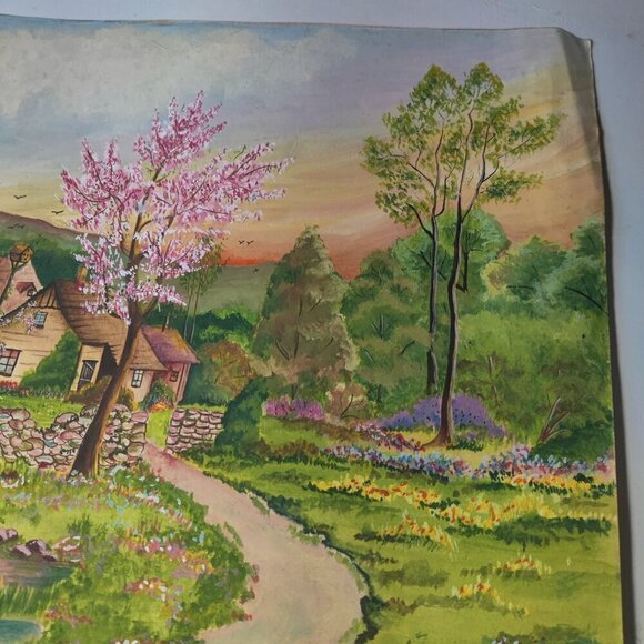 Watercolor Spring Landscape, bright pastels. Signed by Artist Esther "49 - Picture 6 of 11